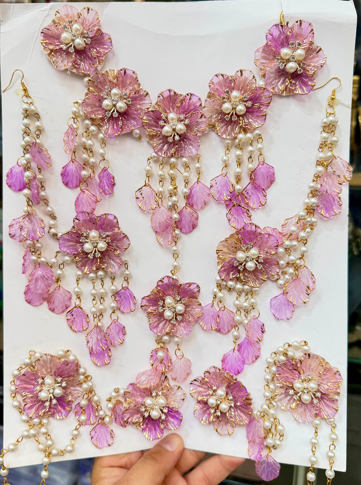 Haldi/ Mehandi Petals Jewellery lavender Pink Color For Bride RJ0026