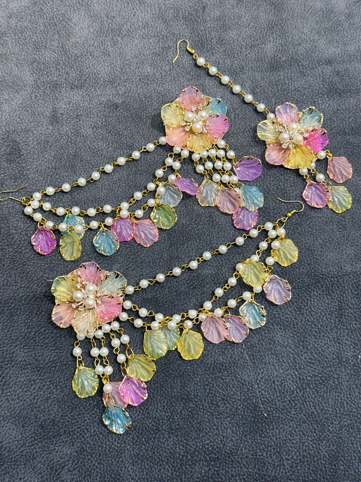 Candy Pastel Floral Earring Tikka Set ET0013