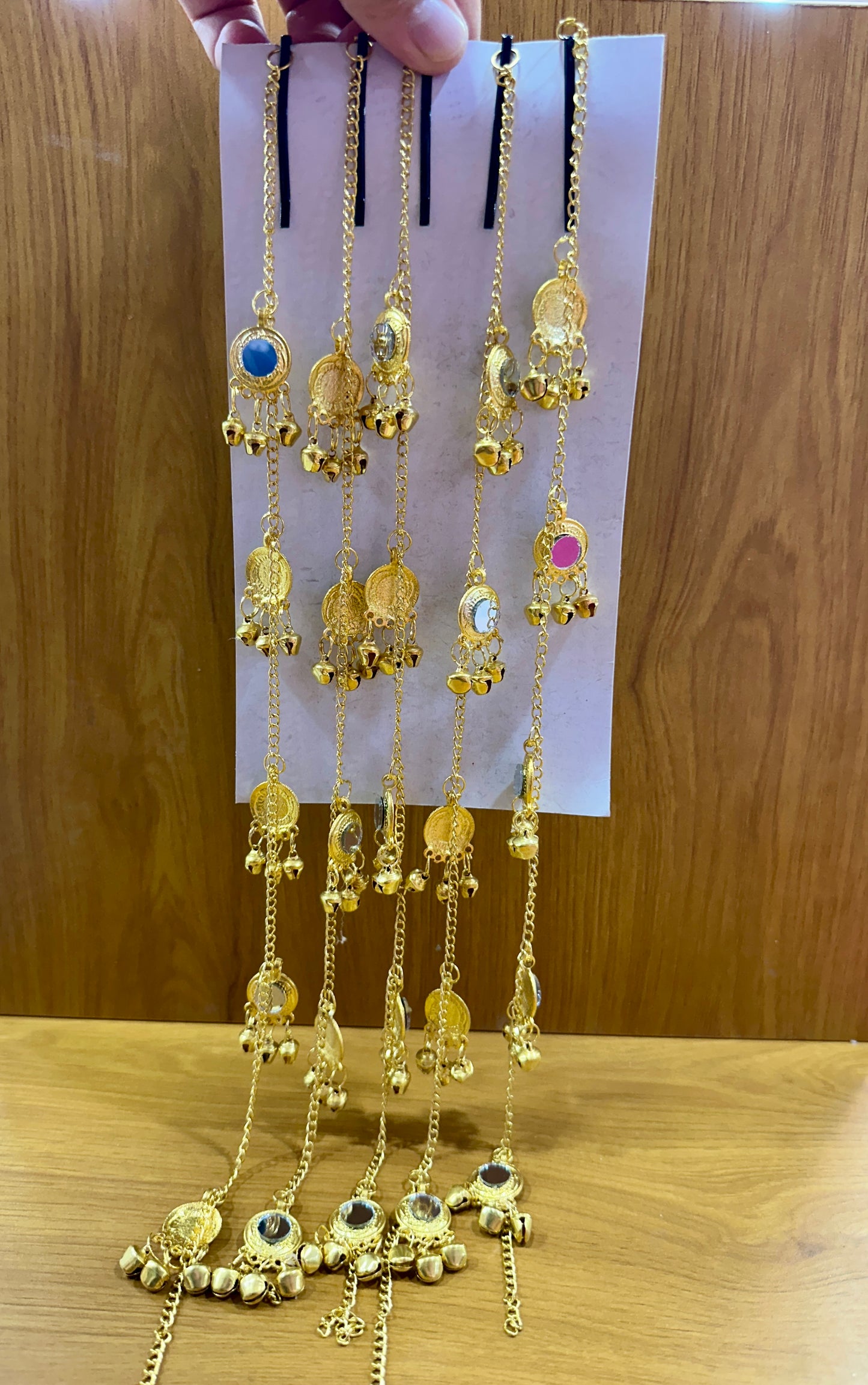 Charm Hair Accessories Golden Mirror Work