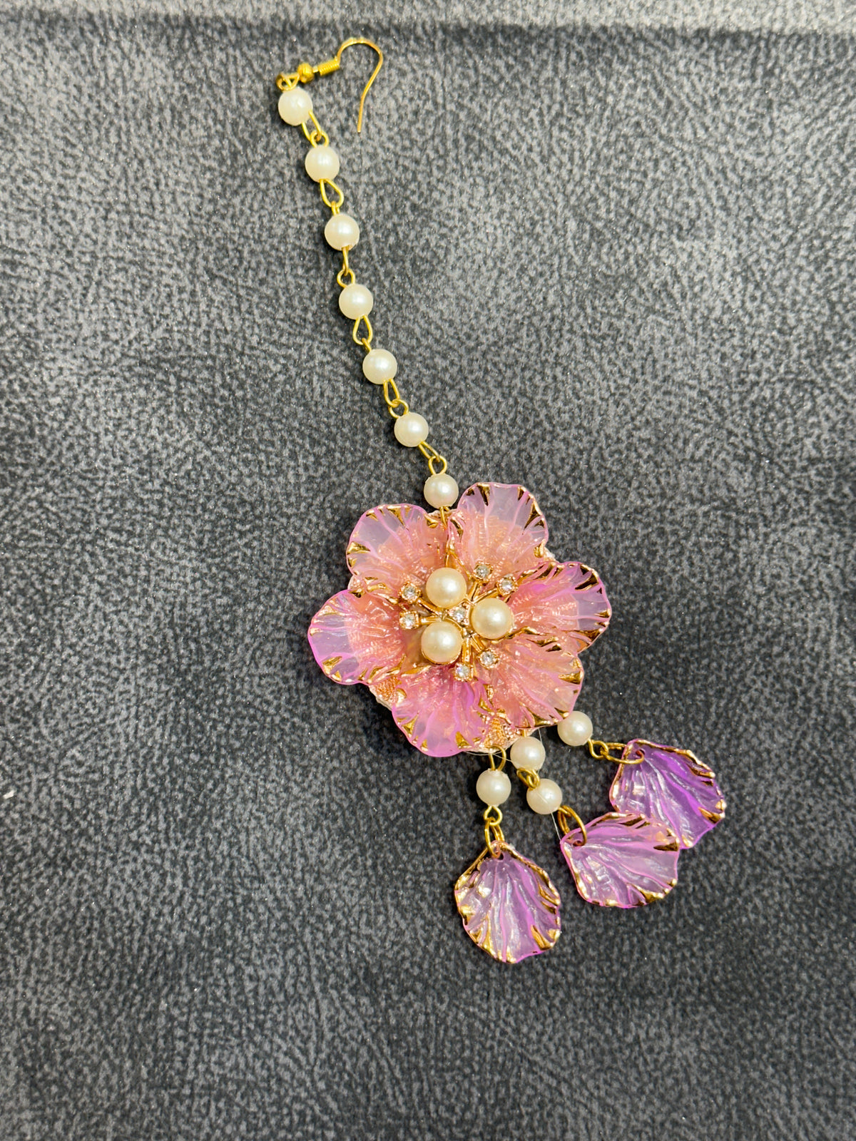 Pink Lilac Ombré Floral Earring Tikka Set ET0019