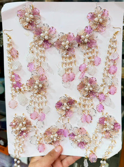 Pink And Sky Blue Resin Jewellery RJ0037