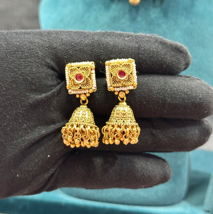 Meenakari Hasli Choker Set with Jhumka Earrings NS00018