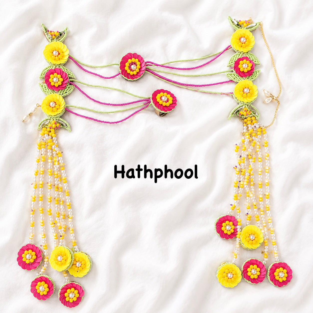 Neon Bloom Mehndi Beaded Jewellery Set