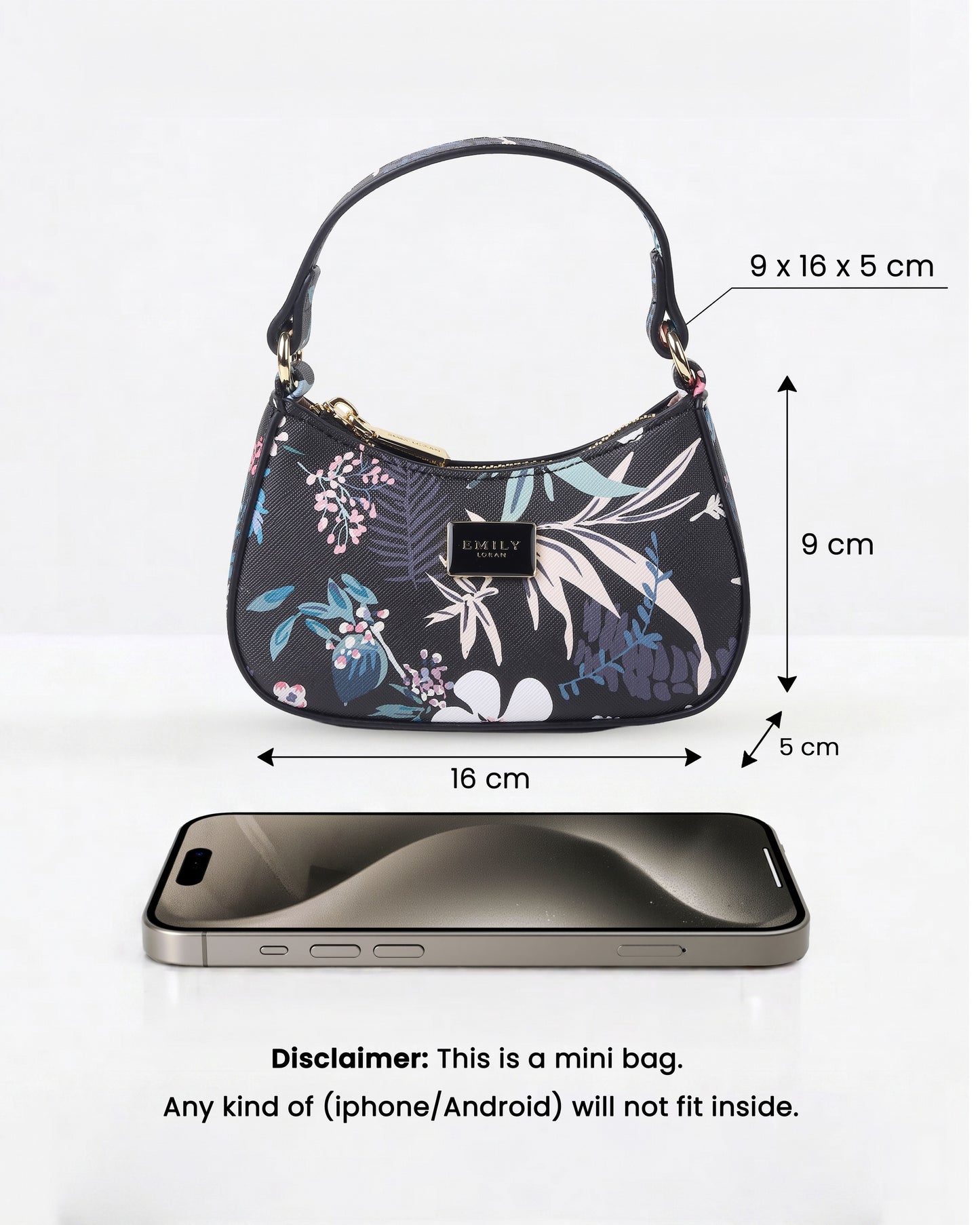 Fleur Mini Bag- Black Floral