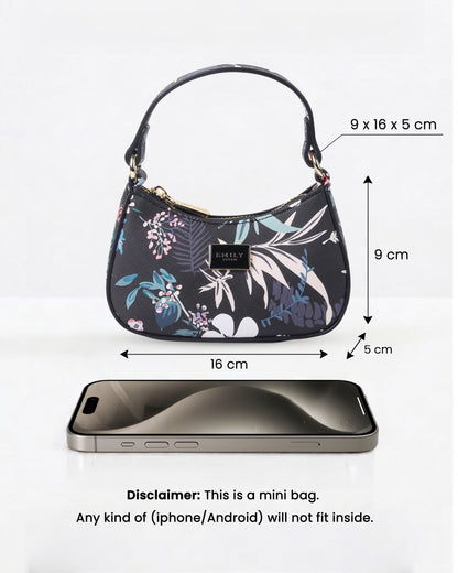 Fleur Mini Bag- Black Floral