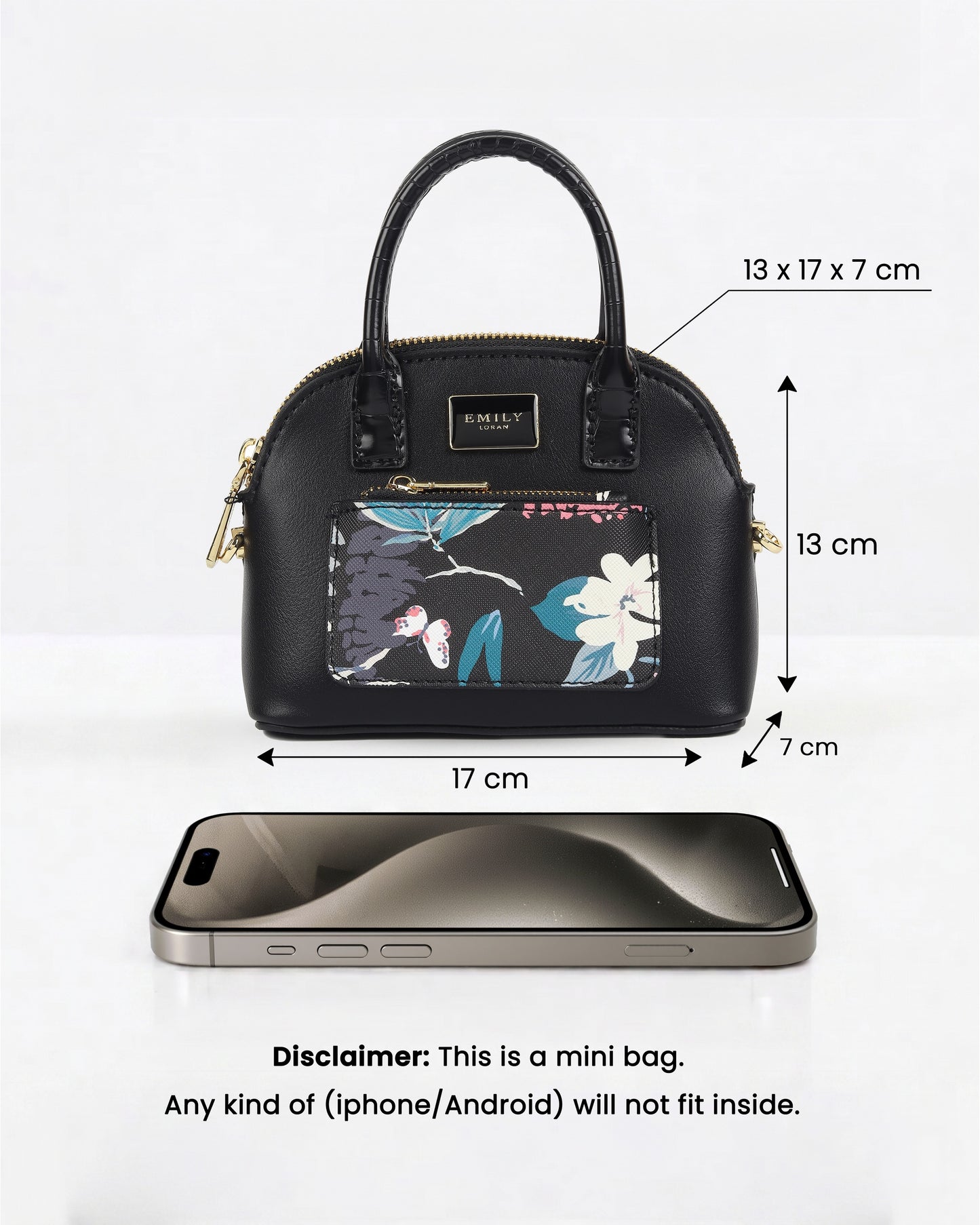 Bloom Mini Bag- Black  MB08