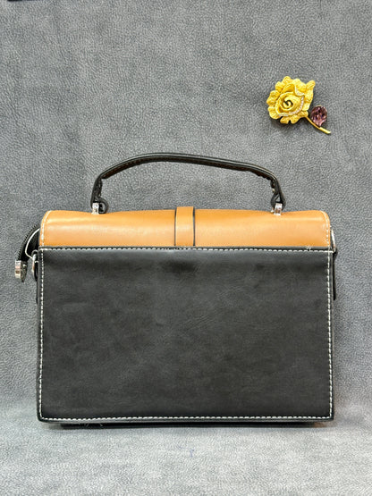 Tri-Colour Structured Crossbody Satchel Bag HB004