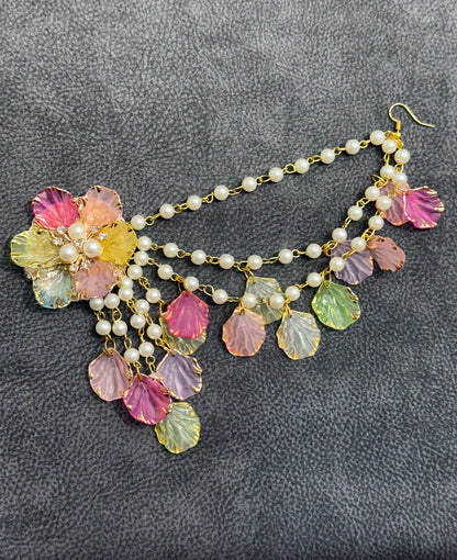Rainbow Shell Petal Earring Tikka Set ET0020