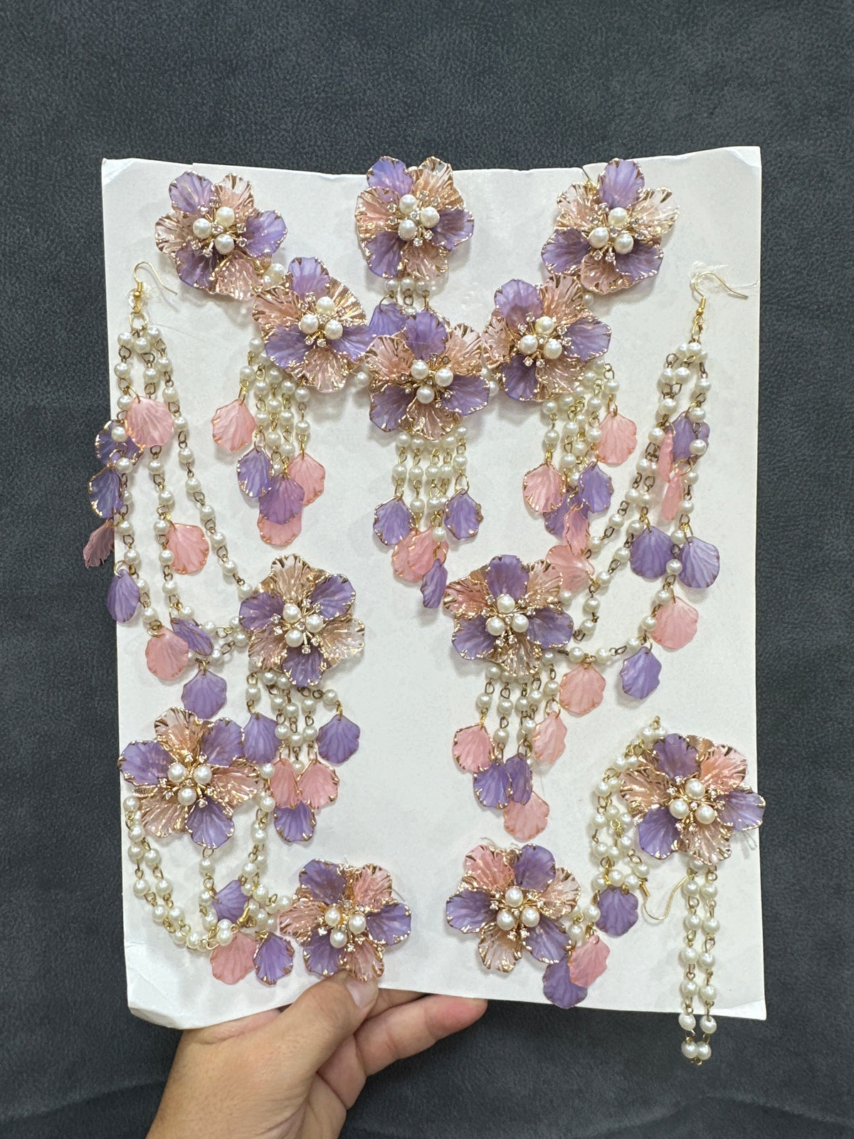 Haldi/ Mehandi Petals Jewellery Dark Purple Pink Color For Bride RJ0027
