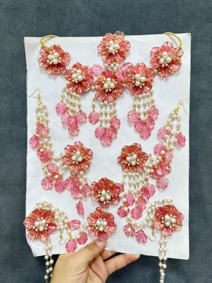 Haldi/ Mehandi Petals Jewellery Blush Pink Color For Bride RJ0023