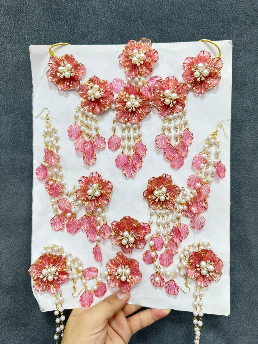 Haldi/ Mehandi Petals Jewellery Blush Pink Color For Bride RJ0023