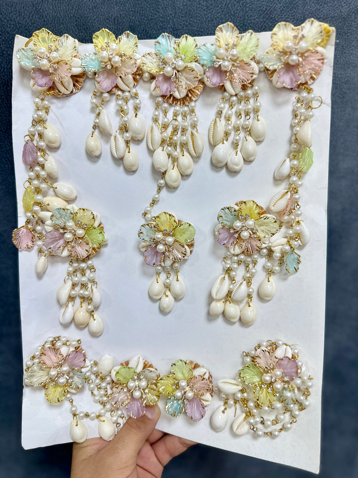 Haldi/ Mehandi Shells Jewellery Multi Color For Bride K131