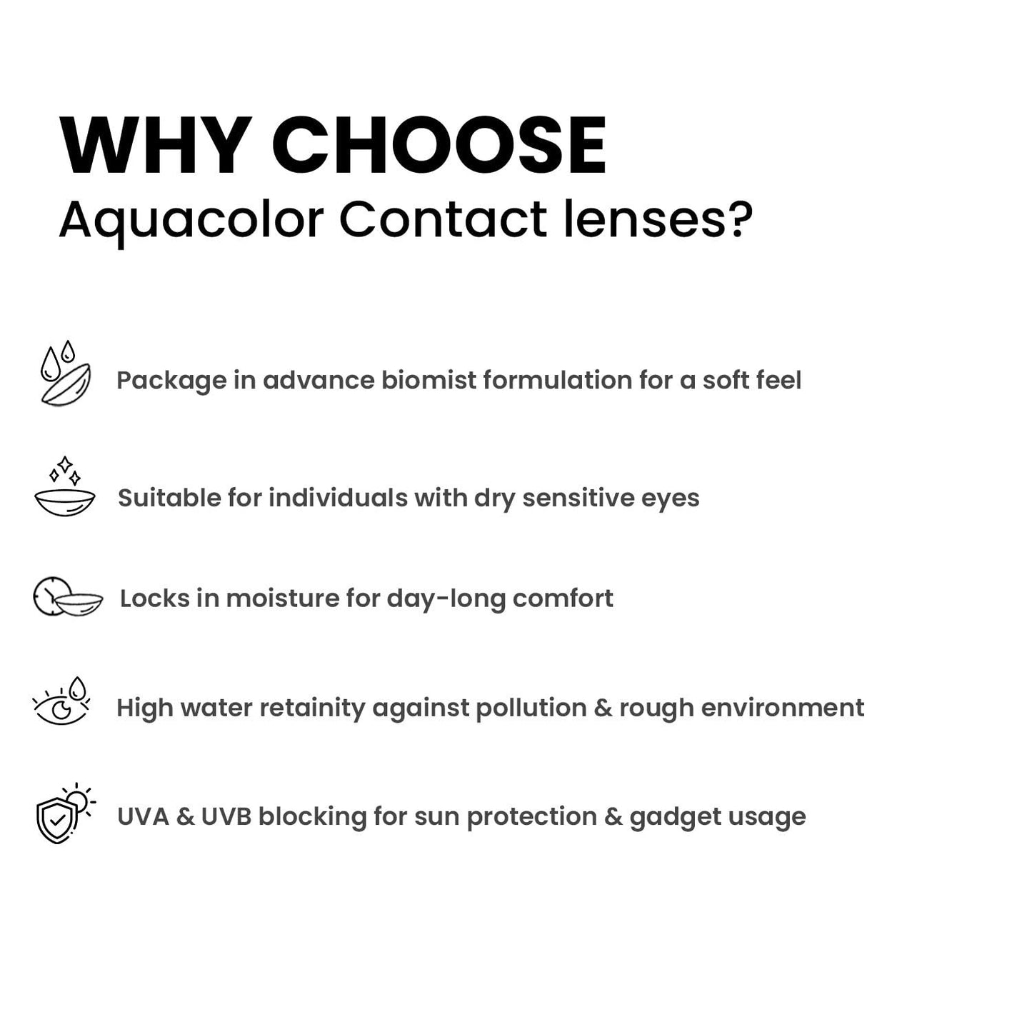 Aquacolor Daily Disposable Colored Lenses with 0 Power. (10 Lens/Box)