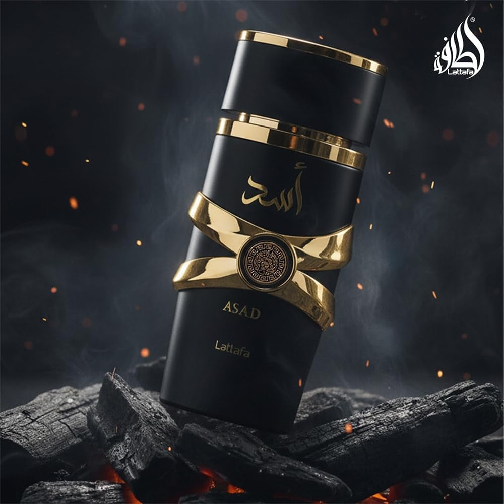 Lattafa Asad Eau De Parfum 100ml Long Lasting Luxury Perfume Spray For Men | Premium Refreshing Oud and Musk Fragrances (Asad)