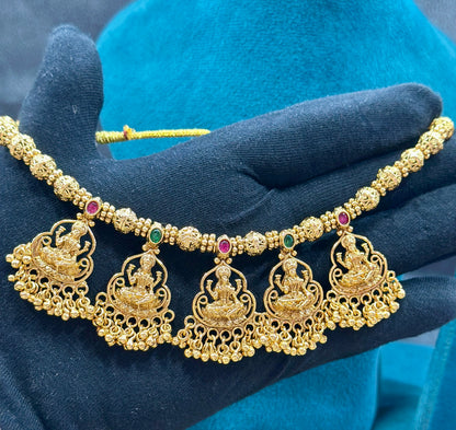 Lakshmi Temple Choker Necklace Set NS00016