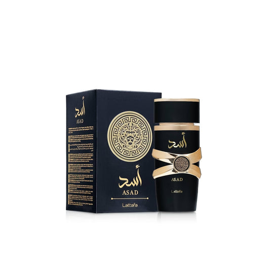 Lattafa Asad Eau De Parfum 100ml Long Lasting Luxury Perfume Spray For Men | Premium Refreshing Oud and Musk Fragrances (Asad)