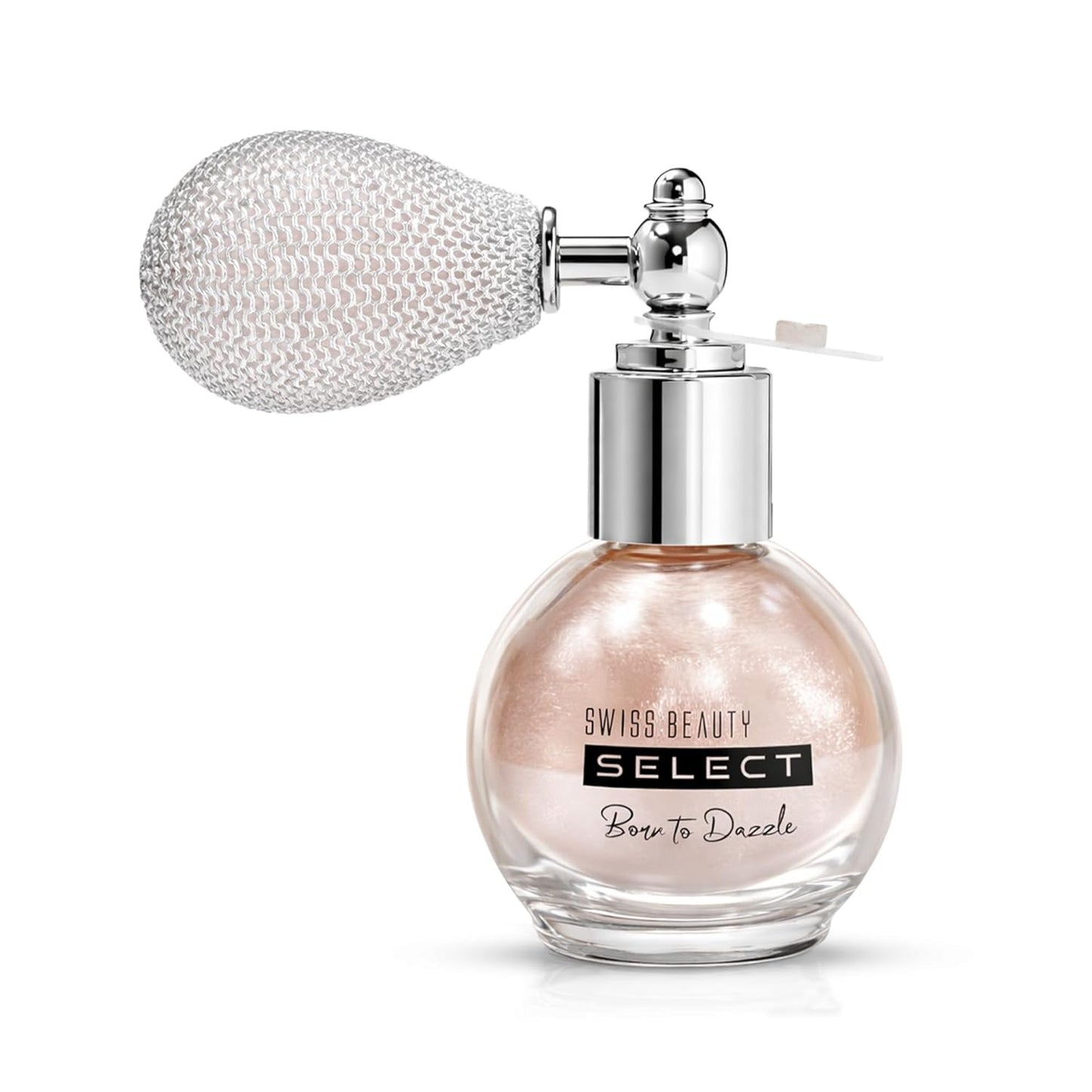 Swiss Beauty Select Born To Dazzle Glitter Spray | Pearlescent Particles | Multidimensional Shine | High-Impact Glow | Lightweight & Blendable | Gentle On The Skin | For Body & Hair | Shade- Hollywood Glam, 5gm