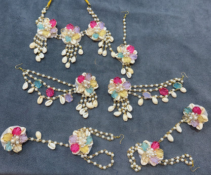 Haldi/ Mehandi Shells Jewellery Multi Color For Bride K101