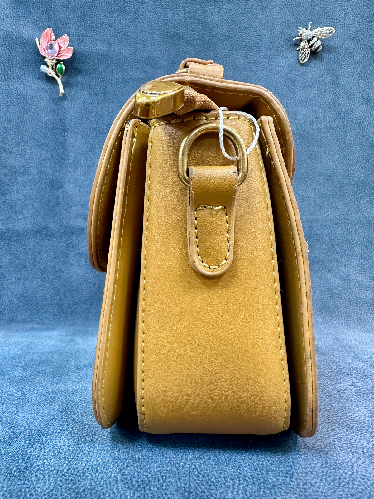 Mustard Monogram Dragon Clasp Crossbody Bag HB003