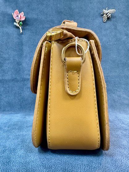 Mustard Monogram Dragon Clasp Crossbody Bag HB003
