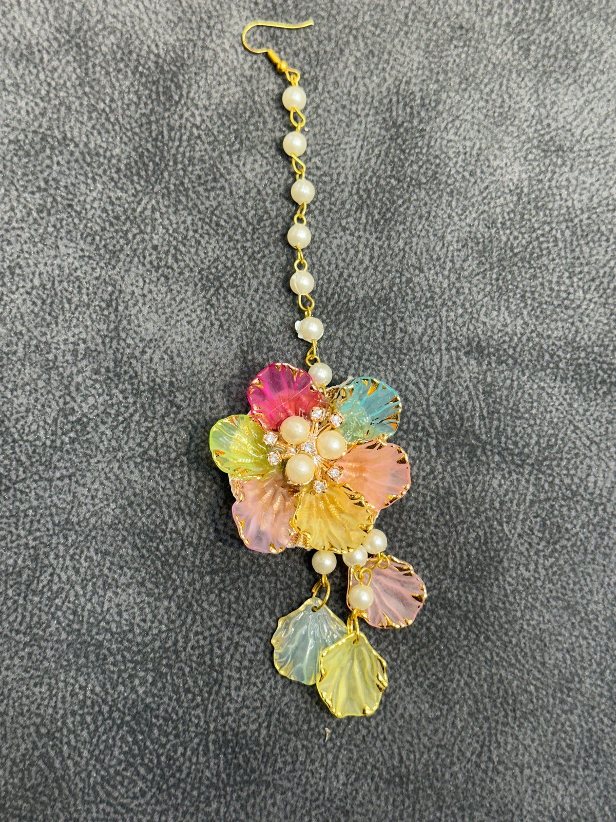 Rainbow Shell Petal Earring Tikka Set ET0020