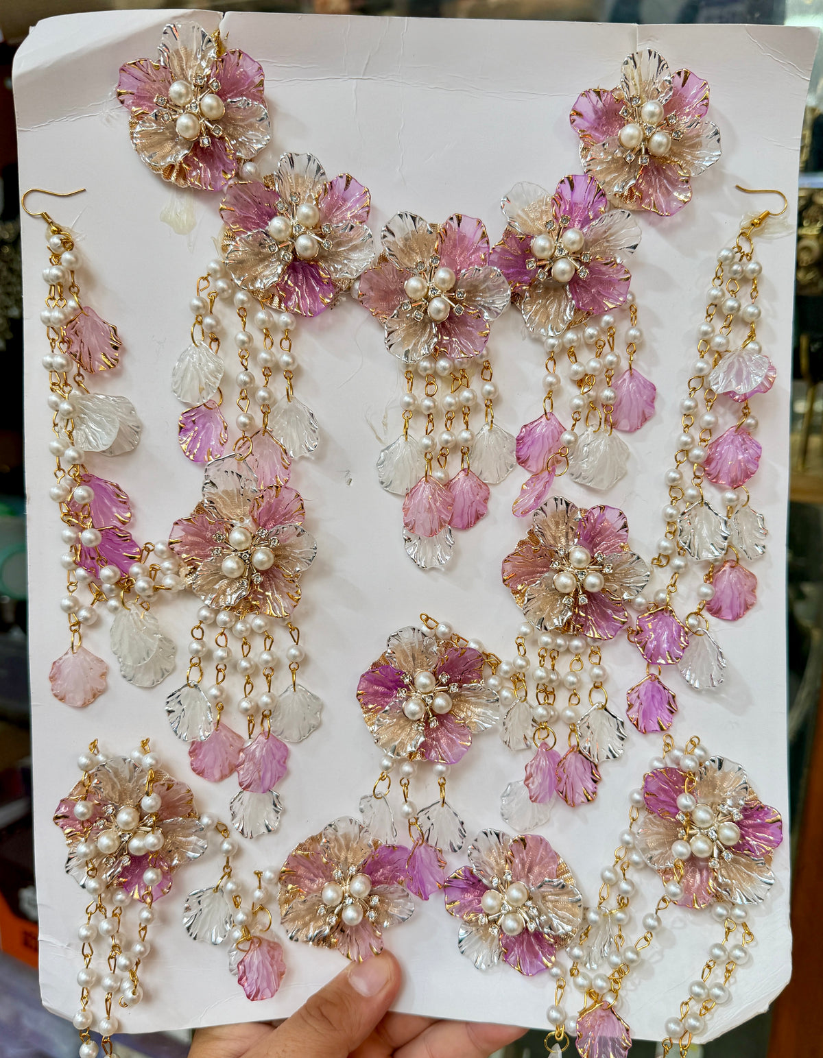 Pink And Sky Blue Resin Jewellery RJ0037