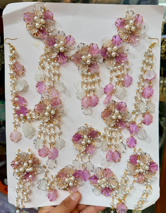 Pink And Sky Blue Resin Jewellery RJ0037