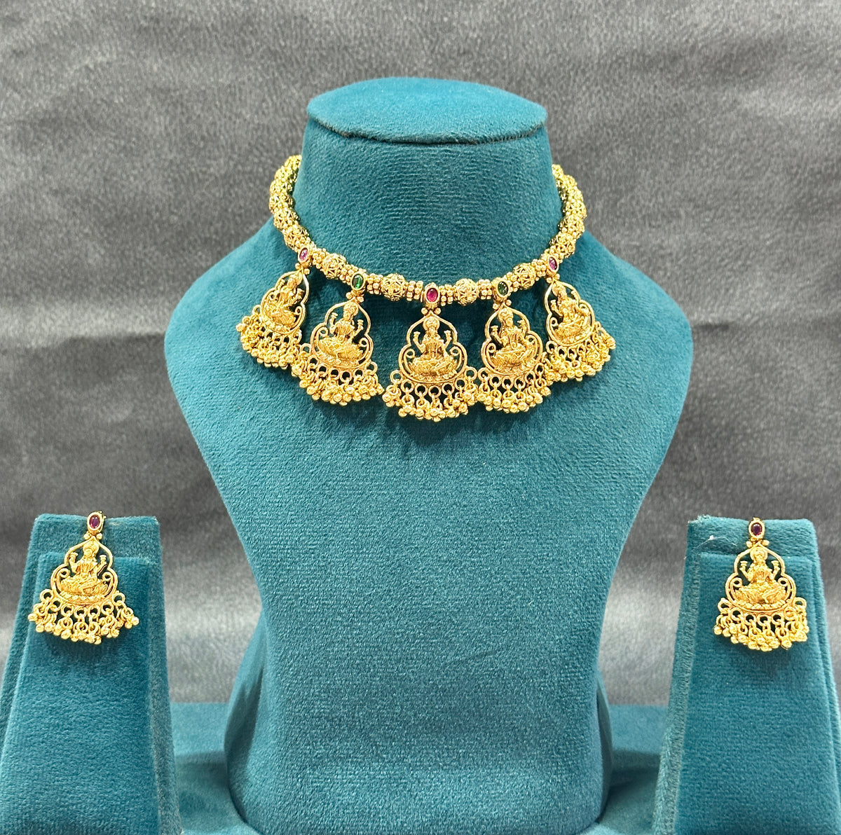 Lakshmi Temple Choker Necklace Set NS00016