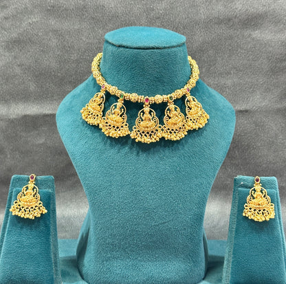 Lakshmi Temple Choker Necklace Set NS00016