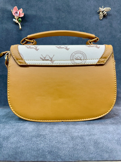 Mustard Monogram Dragon Clasp Crossbody Bag HB003