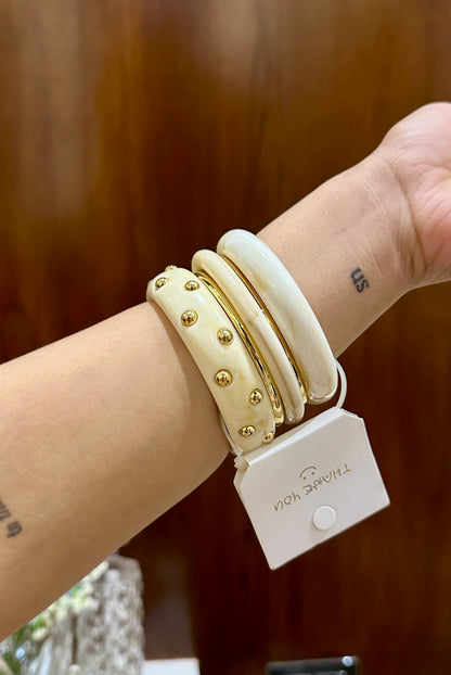 Modern Resin Bangle Stack Set Of 5