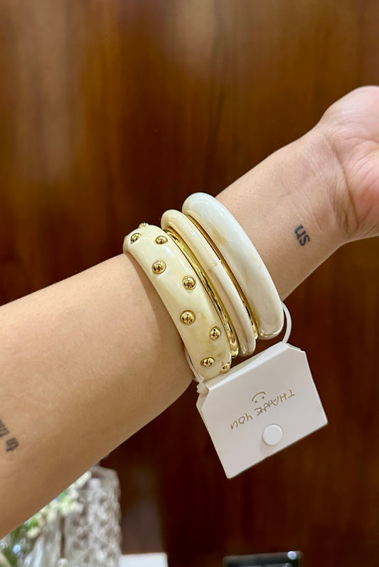Modern Resin Bangle Stack Set Of 5