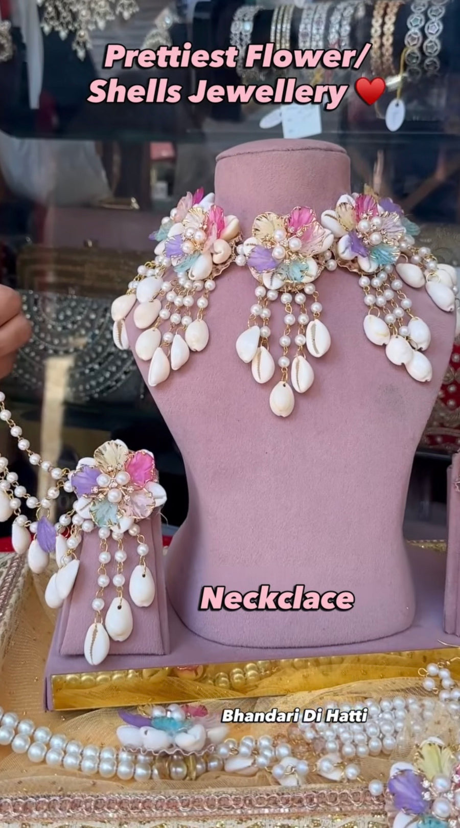 Haldi/ Mehandi Shells Jewellery Multi Color For Bride K101