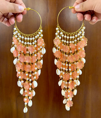 Peach Petal & Shell Cascading Kalira Pair