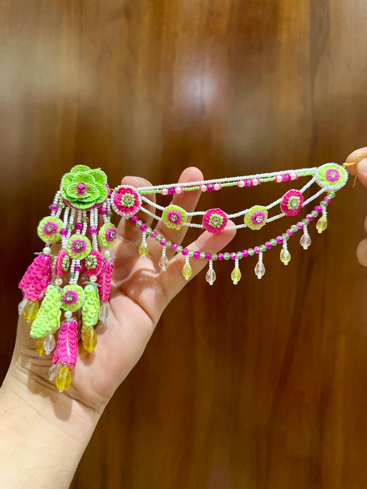 Beaded Handmade Jewellery Parrot Pink