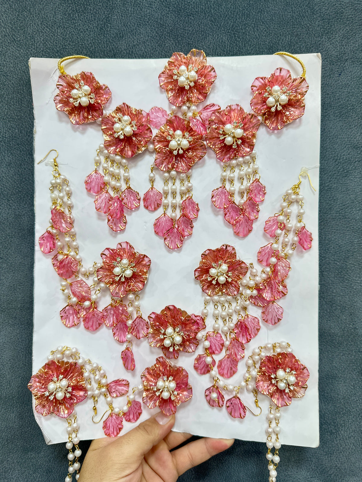 Haldi/ Mehandi Petals Jewellery Blush Pink Color For Bride RJ0023