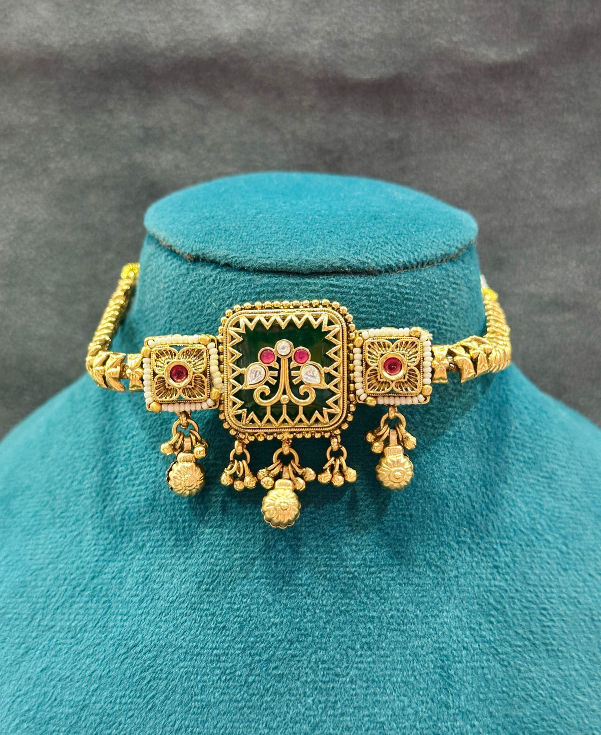 Meenakari Hasli Choker Set with Jhumka Earrings NS00018