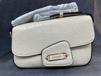 Essence Off-White Croc-Embossed Crossbody Sling Bag HB011