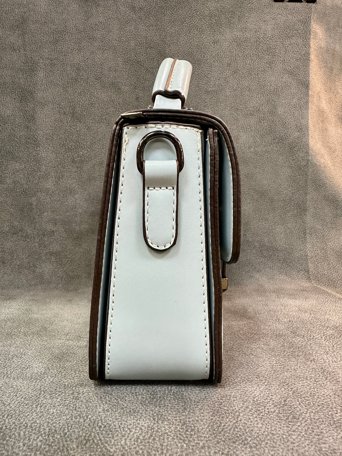 Sky Blue & Cream Colour-Block Structured Satchel Sling Bag HB014