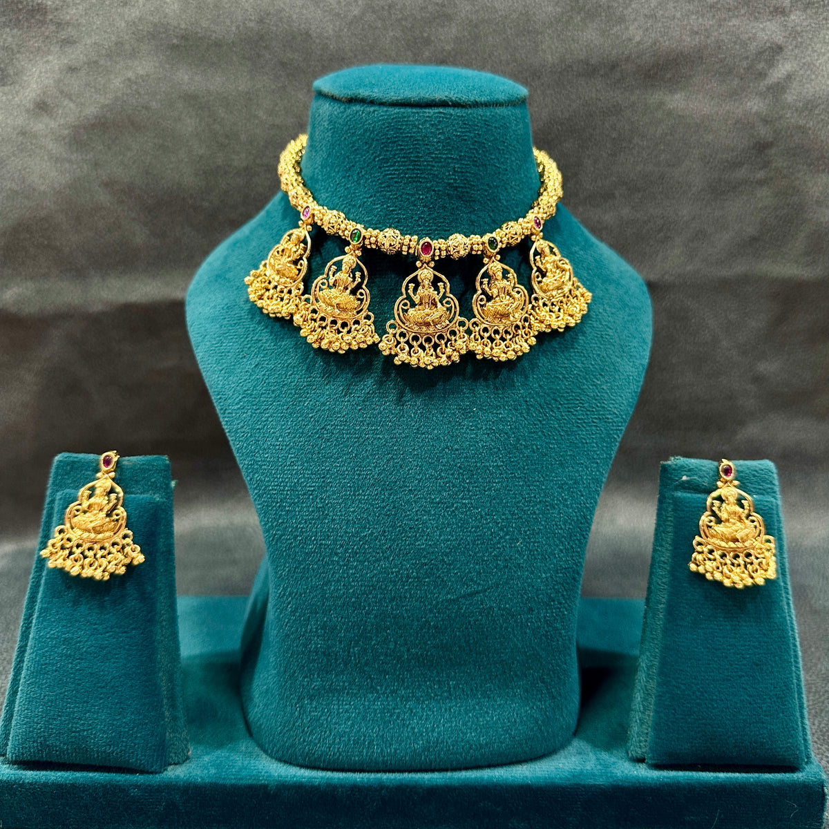 Lakshmi Temple Choker Necklace Set NS00016