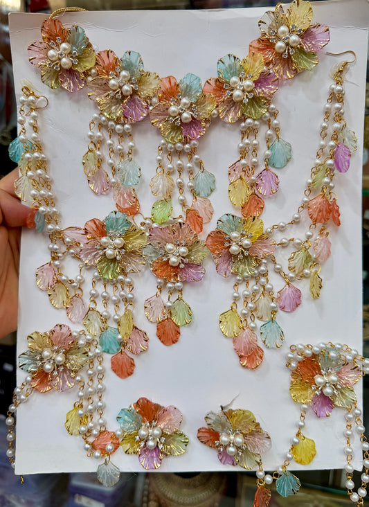 Haldi/ Mehandi Petals Jewellery D multy Color For Bride RJ0021