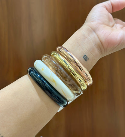 Modern Resin Bangle Stack Set Of 5 RB011