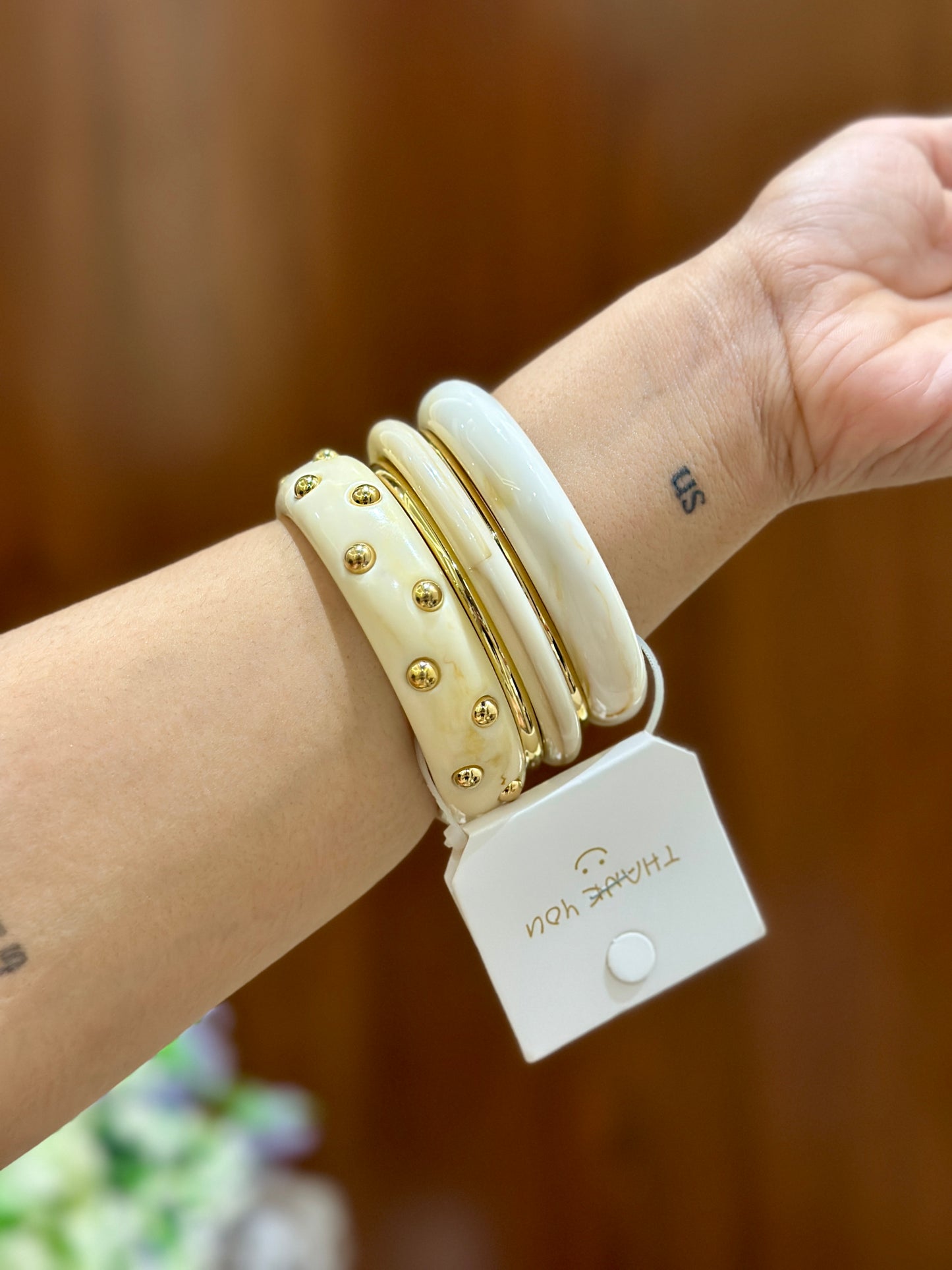 Modern Resin Bangle Stack Set Of 5