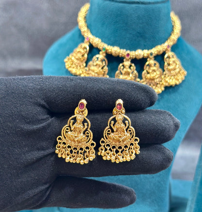 Lakshmi Temple Choker Necklace Set NS00016