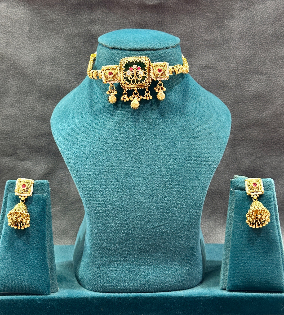 Meenakari Hasli Choker Set with Jhumka Earrings NS00018