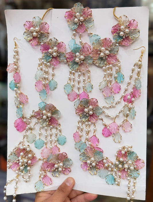 Rani Pink And Sky Blue Resin Jewellery RJ002