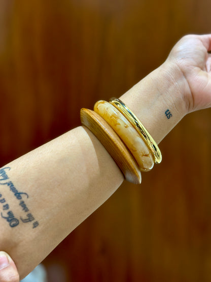Modern Resin Bangle Stack Set of 3
