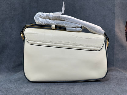 Essence Off-White Croc-Embossed Crossbody Sling Bag HB011