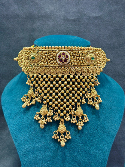 Rajwadi Bridal Choker Necklace Set NS00021