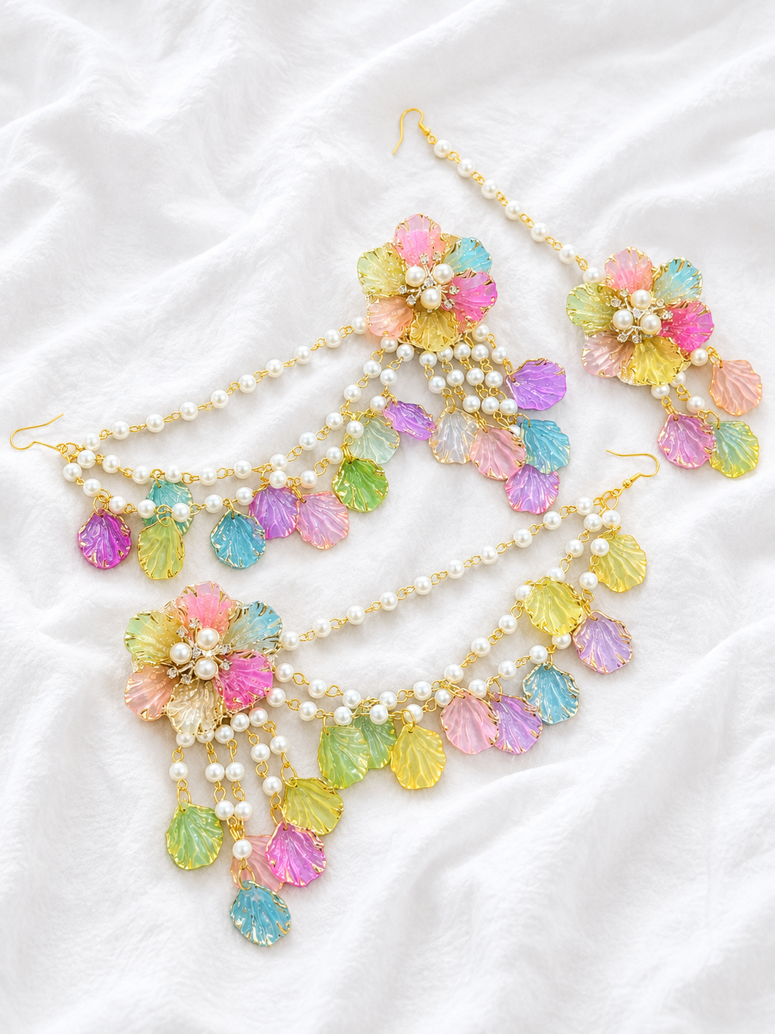 Candy Pastel Floral Earring Tikka Set ET0013